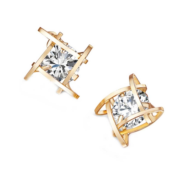 14k gold diamond earrings - Picture 6 of 7